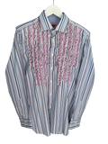 Tabetha Shirt - Medium  (Stripe with pink)