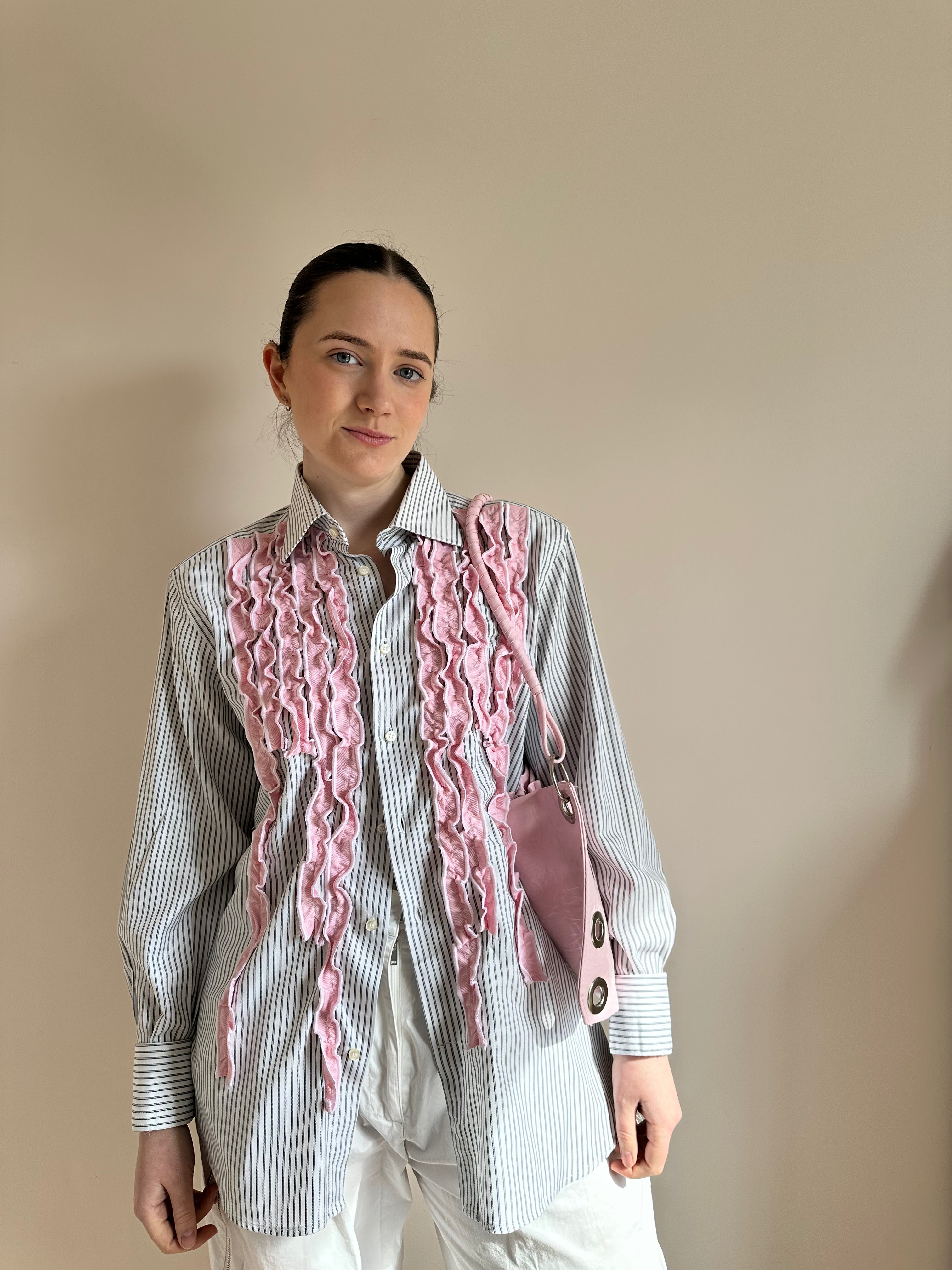 Tabetha Shirt - Medium (Black white and pink)