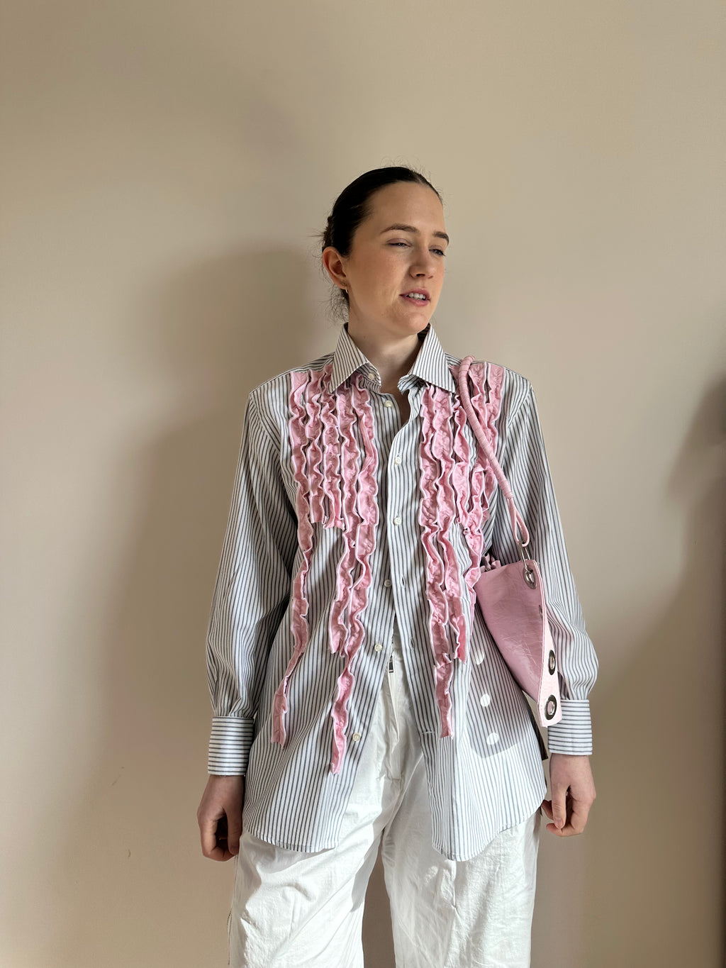 Tabetha Shirt - Medium (Black white and pink)
