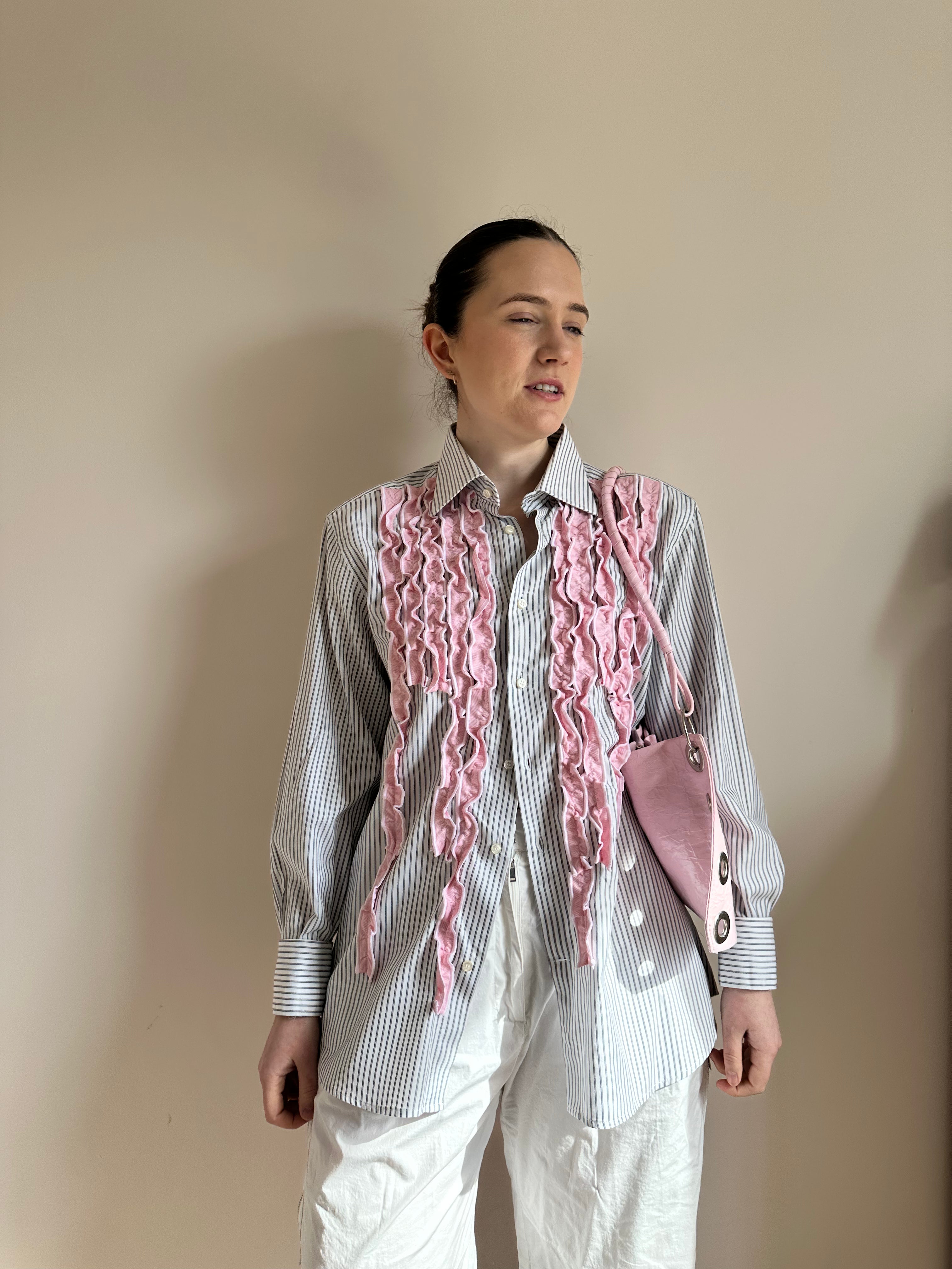 Tabetha Shirt - Medium (Black white and pink)
