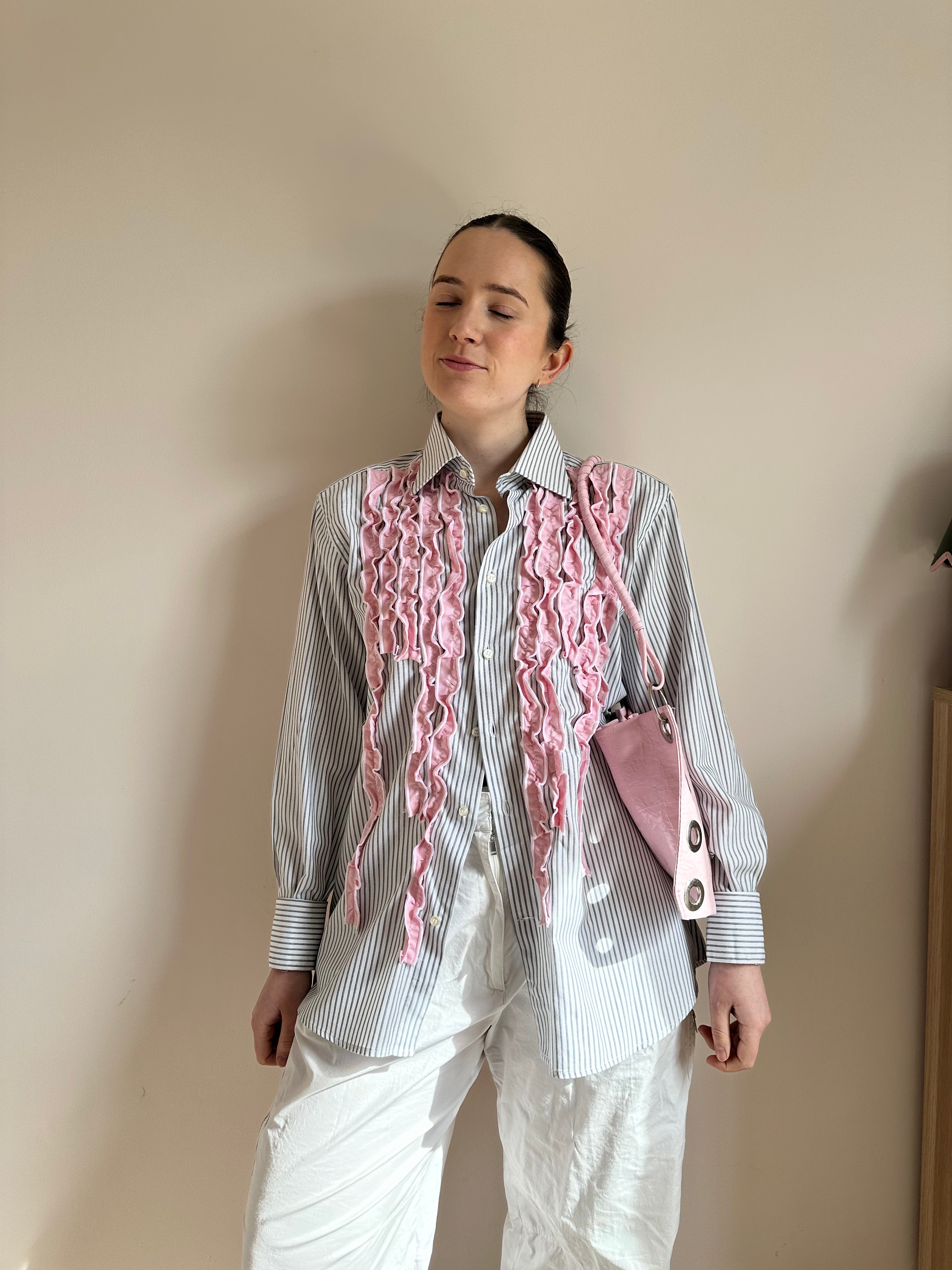 Tabetha Shirt - Medium (Black white and pink)