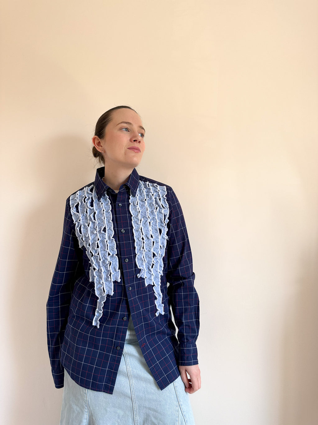 Tabetha Shirt - Small (Navy Check)