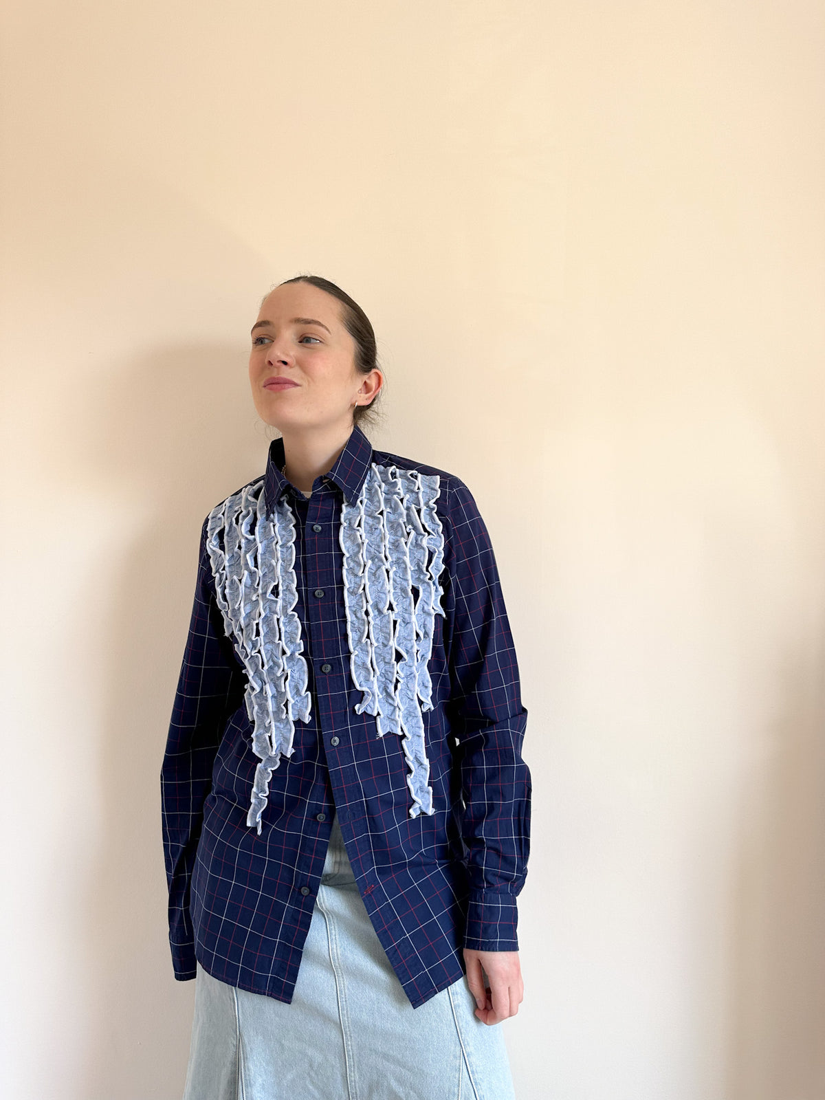 Tabetha Shirt - Small (Navy Check)