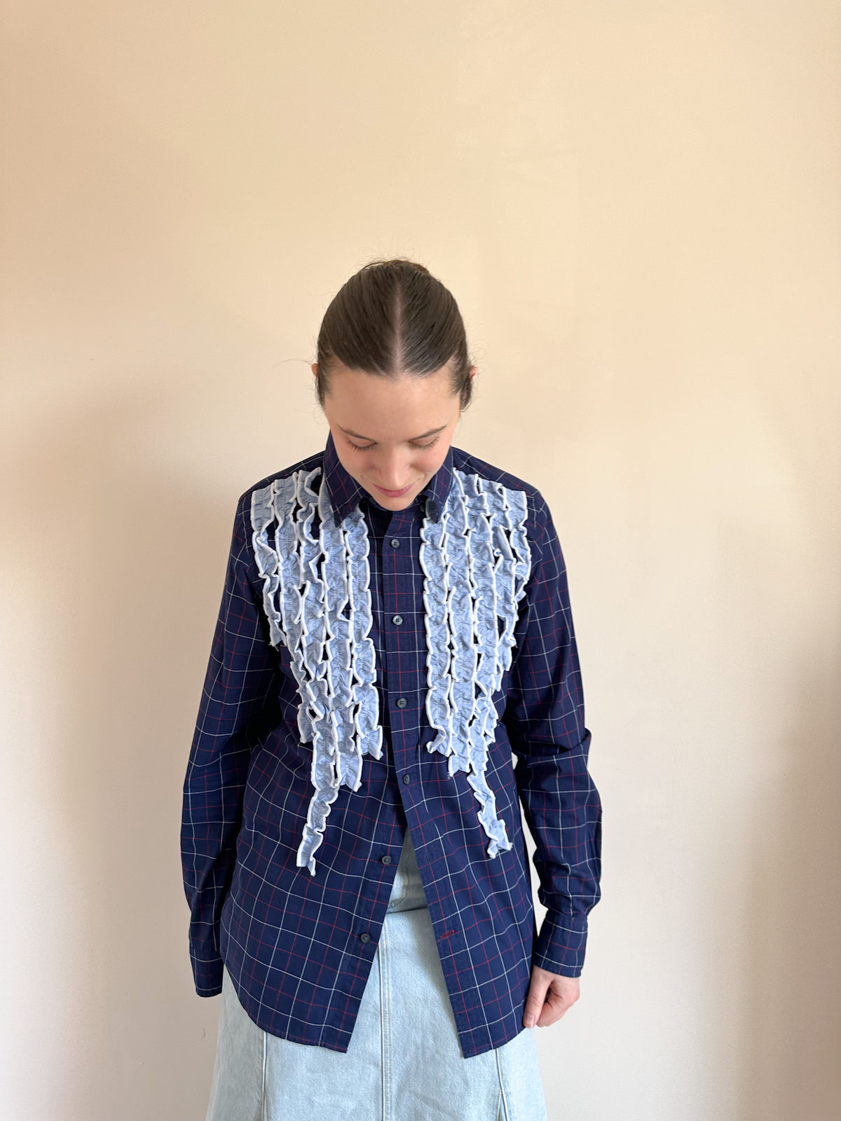 Tabetha Shirt - Small (Navy Check)