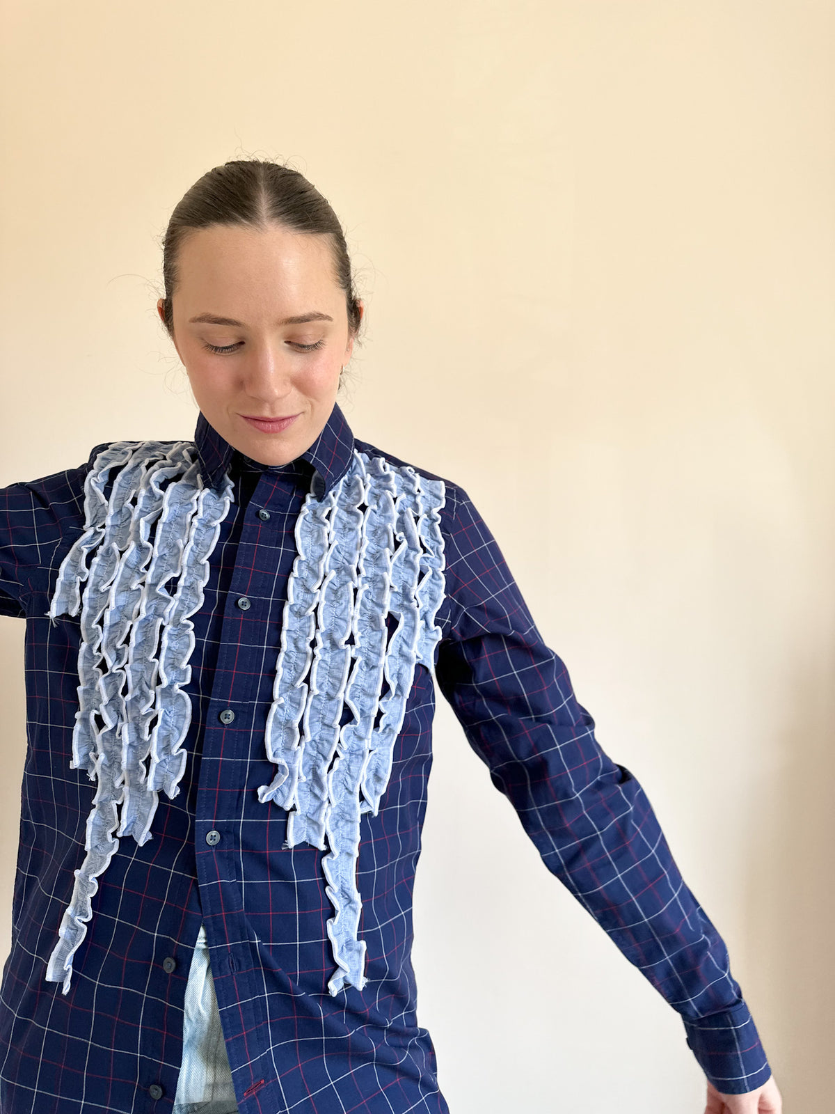 Tabetha Shirt - Small (Navy Check)