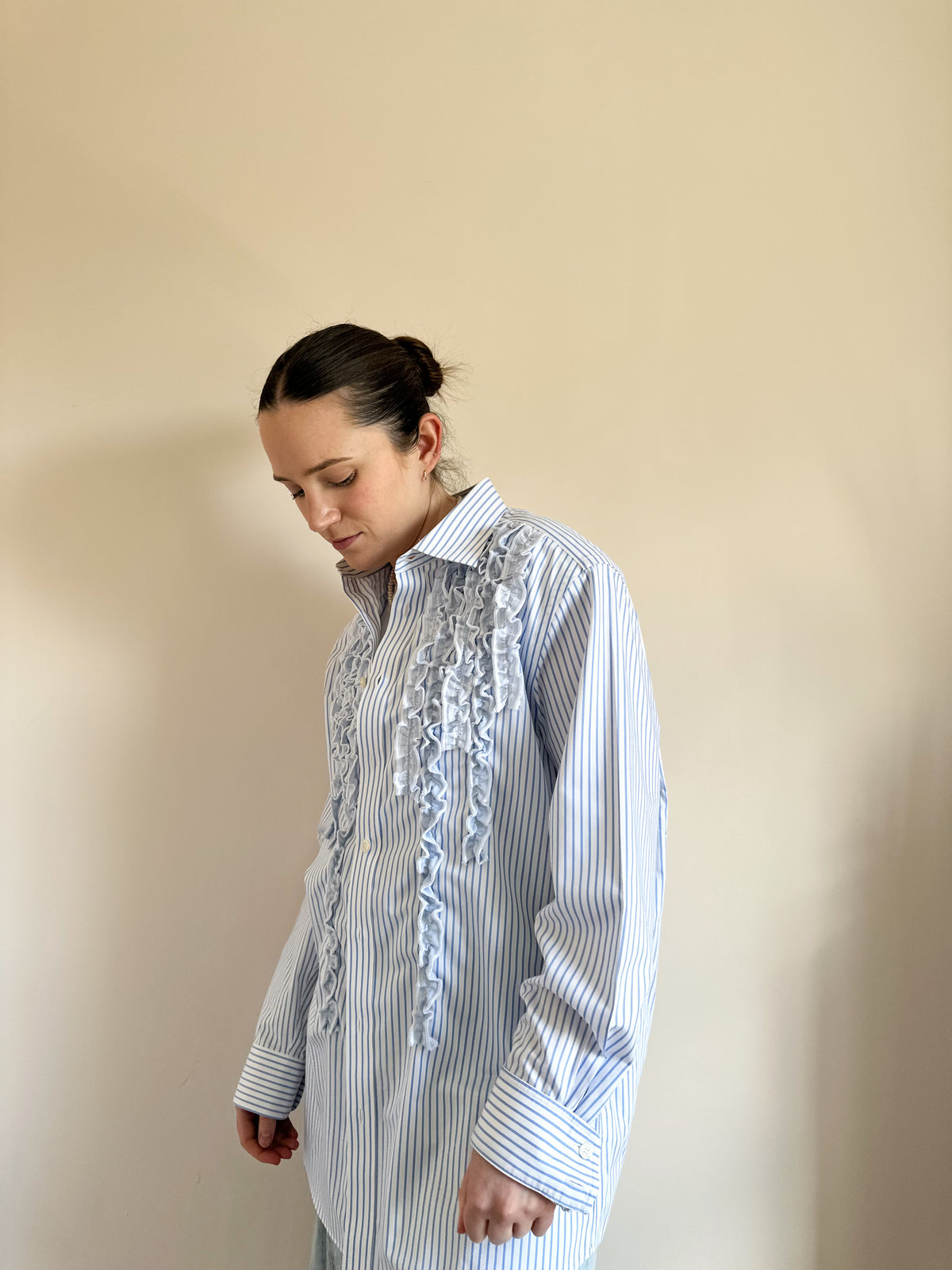 Tabetha Shirt - Small (Blue Stripe )