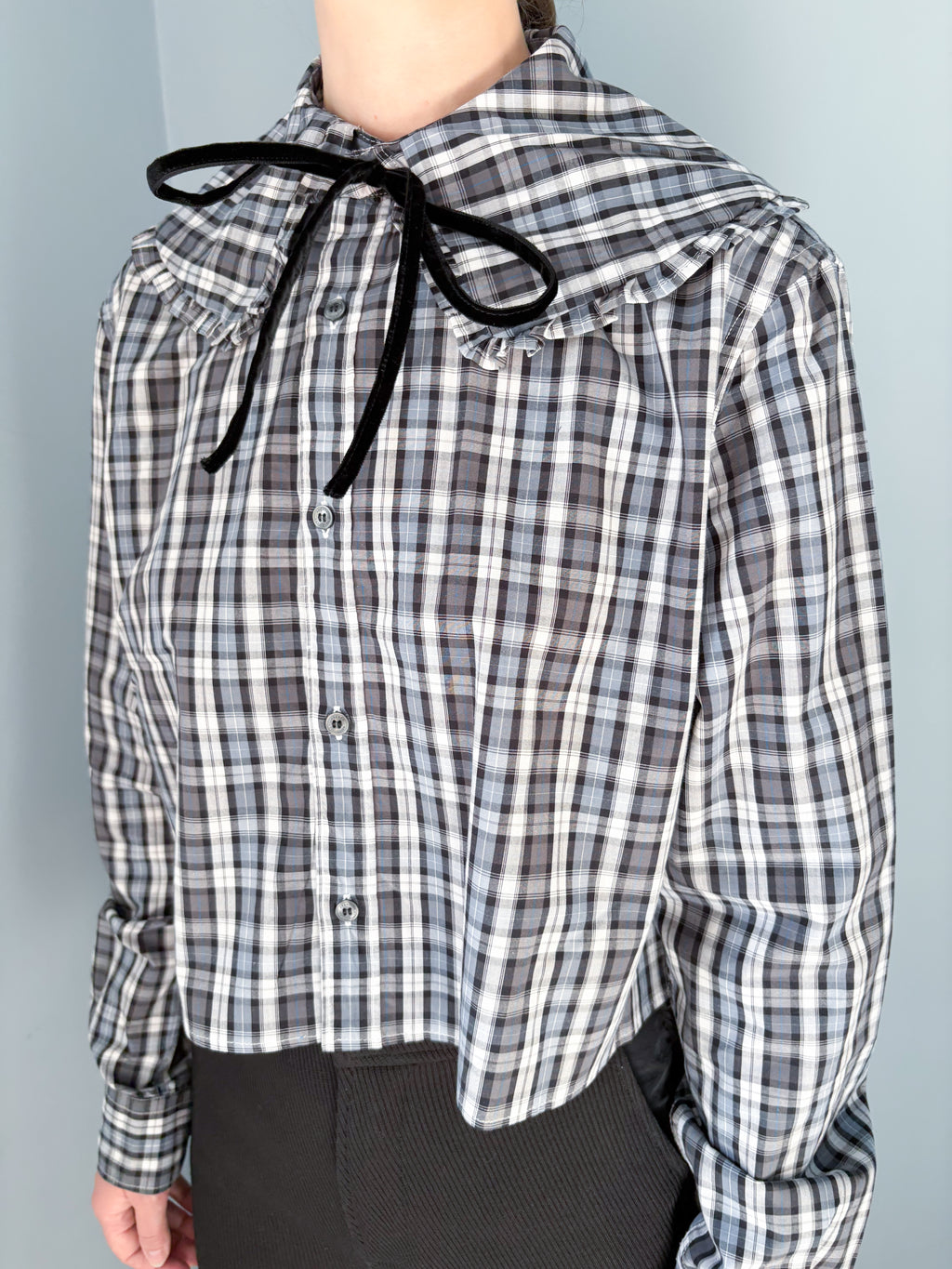 Lily Shirt - Blue and Black Check.