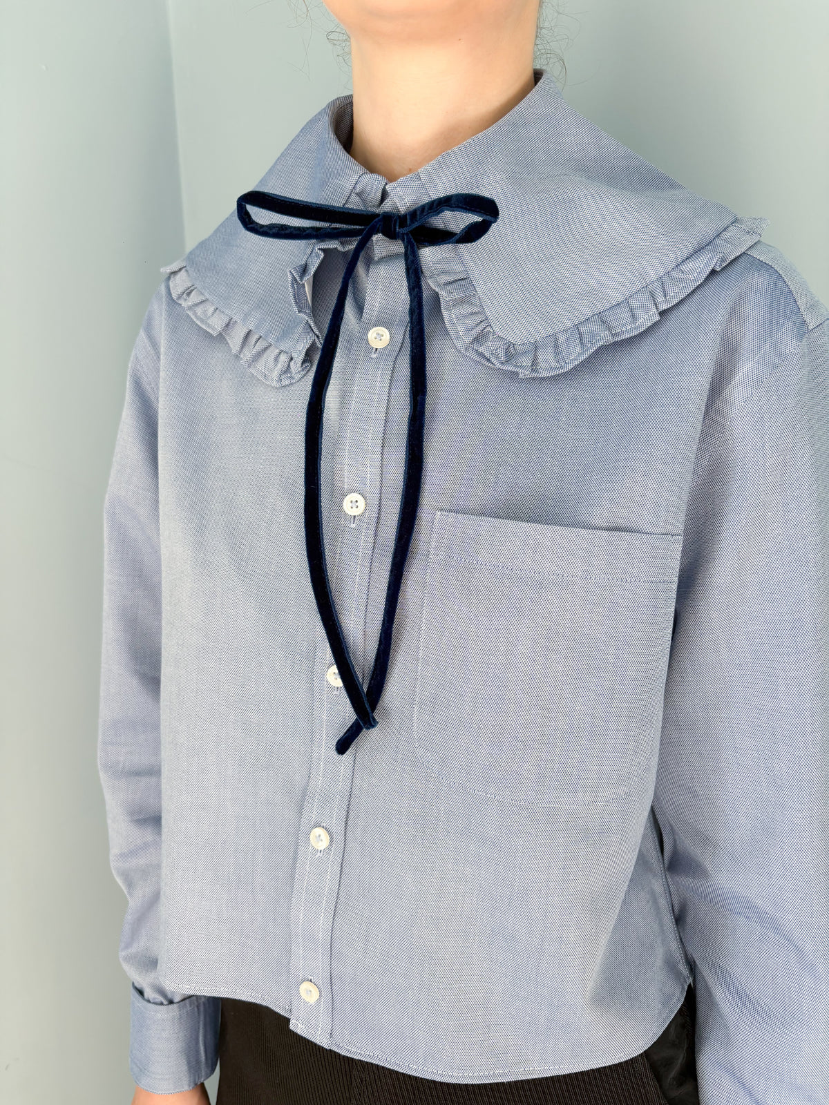 Lily Shirt - Blue with Navy