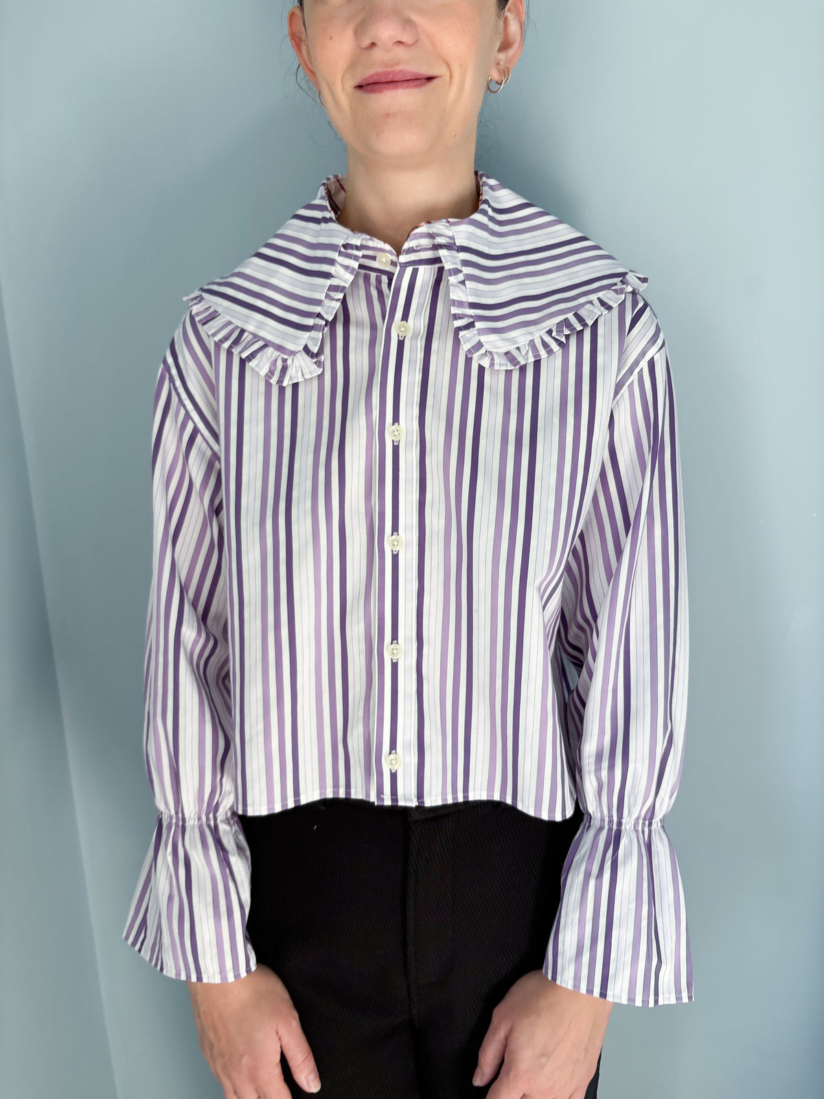 Lily Shirt - Purple Striped Shirt